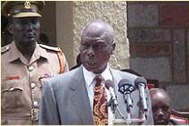 Daniel Arap Moi addresses the Somali peace conference